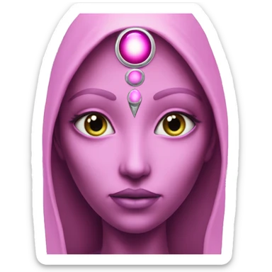 Pleiadian alien female third eye pink sticker