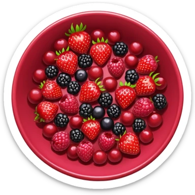 bowl negro solo de frutos rojos: fresas, moras, frambuesas. con vista desde arriba. sticker