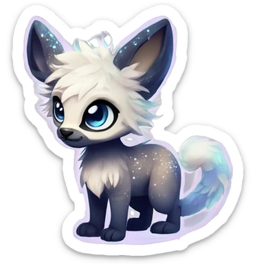 Cool cute Kawaii edgy ethereal futuristic modern epic fantasy animal sparkle fursona Fionbri creature by griffsnuff & LiLaiRa & Falvie full body sticker