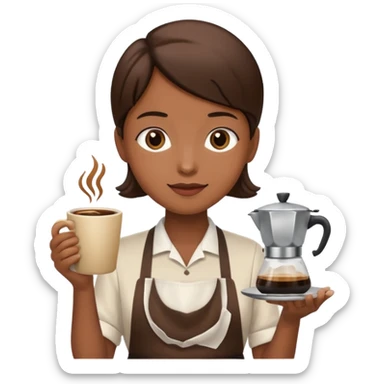 hazme una persona atendiendo una cafeteria universitaria sticker