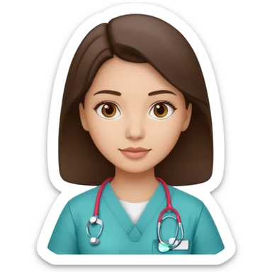 A smart female surgeon which is brunette and has the name Kimiya embedded on her scrub sticker