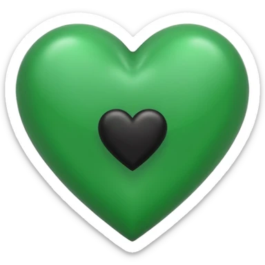 A green heart and black heart mixed together sticker