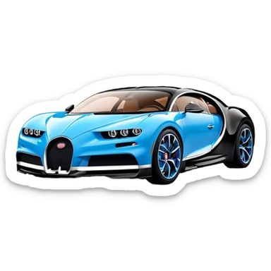 Bugatti Chiron - Bugatti (Model Year: 2022) (Iconic colour: Blue and black) sticker
