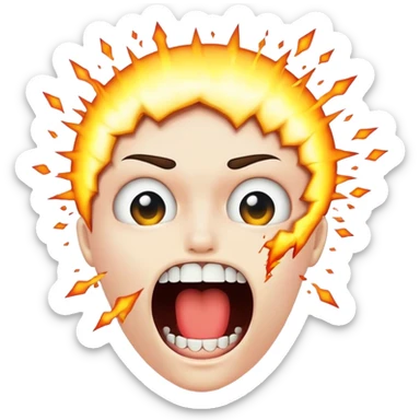 Exploding head zipper mouth  sticker