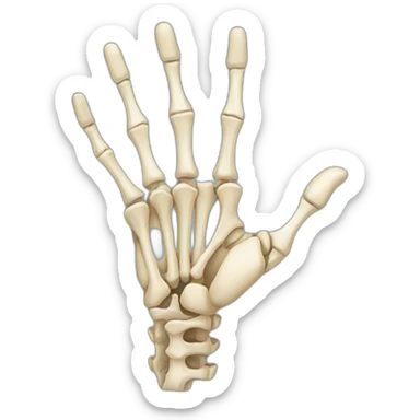 five fingers hand right bones anatomy  sticker