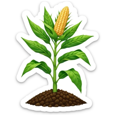 Cây bắp mọc trên đất sticker