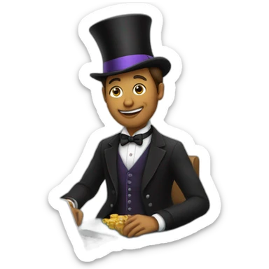 magician at a computer programming without glasses sticker