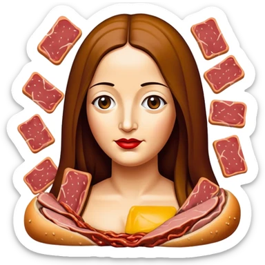 pop art monalisa SPAM meat slop landscape  sticker