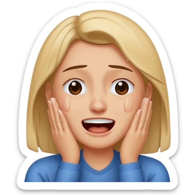 crying but laughing to hide the pain sticker