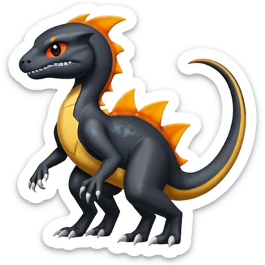 Shiny Duskull-Salandit-Umbreon-Charmeleon-Fakémon-hybrid-creature (full body)  sticker