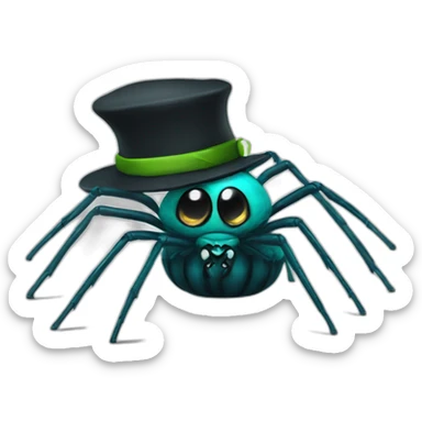 mean spider aqua black with hat sticker