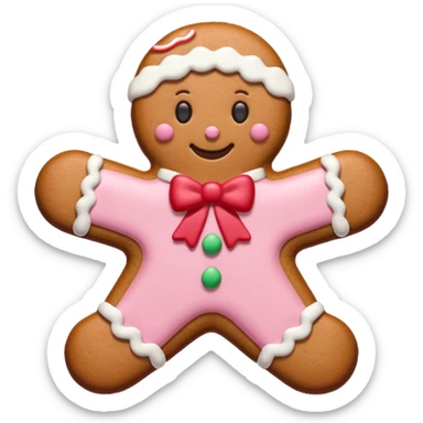 christmas gingerbread pastel pink and red sticker