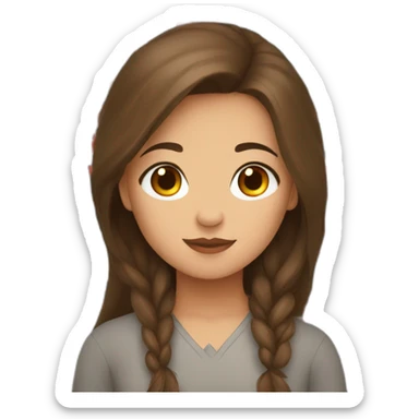 Brown hair girl with Kyrgyzstan flag sticker