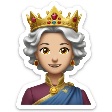 Una leon  fuerte rugiendo ,  alegre y elegante de pcon corona de brillo de Reyna  sticker