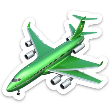 bright green jumbo jet sticker