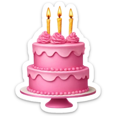 Beautiful pink birthday cake sticker
