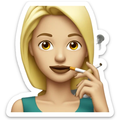 blonde woman smoking a cigarette   sticker