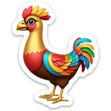 A 3D cartoon Sankofa bird with its head turned backward holding an egg in its beak, symbolizing learning from the past, vibrant colors, smooth lighting, Memoji-style rendering. sticker
