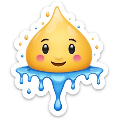 A glossy white paint splash sticker