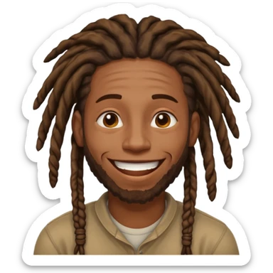 A black guy with dreads trying not to laugh sticker