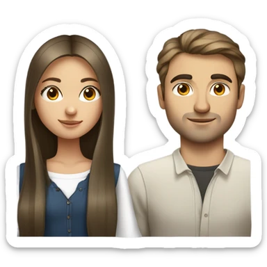 Russian girl and Azerbaijani guy sticker