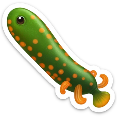 Green and orange spotted leech sticker