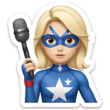 Quebec rockstar super hero blonde Quebec flag and microphone sticker