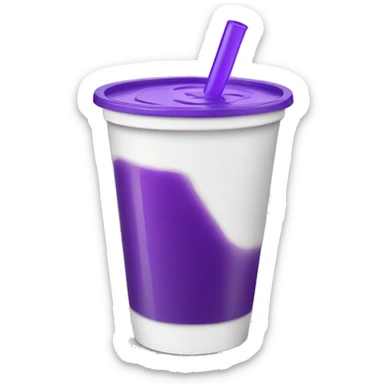White party cup with purple juice on it without a straw sticker