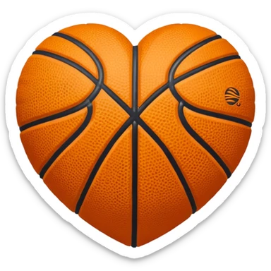 Basketball heart sticker