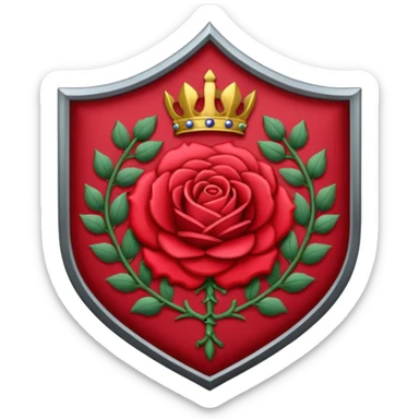 brasão medieval rosa de sangue vermelha sticker