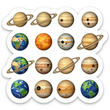 12 planets emojis I need a line for each planet :mercury Venus  sticker