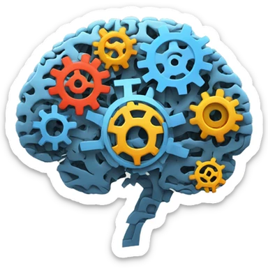 A brain made out of gears sticker