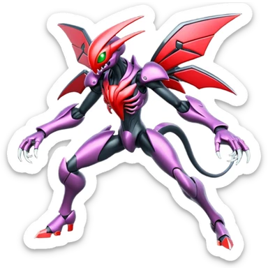 Venom-Cyberbug-Genesect-Vikavolt-Darkrai-Scizor-fusion, full body sticker