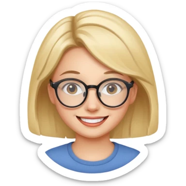 une personne joli de face avec des detail et des accessoires /lunettes dans un rond  sticker