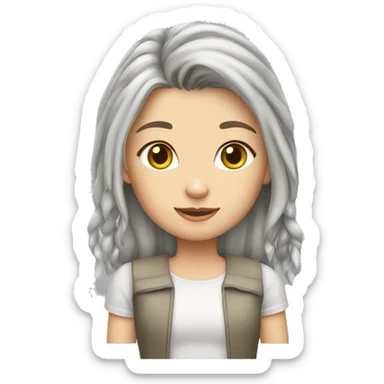 Silver tabby cats with blonde girl  sticker