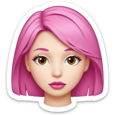 woman Pink lips, deifferent hair. sticker