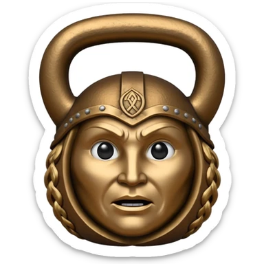 Kettlebell con la cara de una vikinga sticker