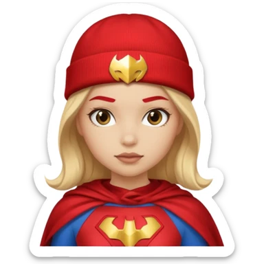 girl superhero with beanie sticker