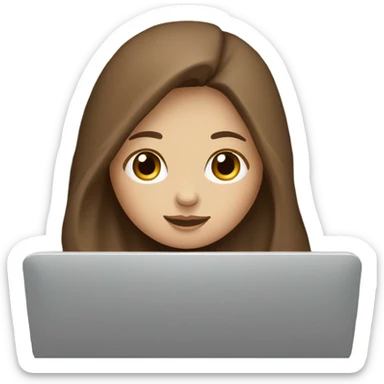 White girl brown hair surfing on the internet under blanket sticker