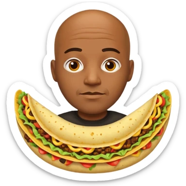 Bald black man in a taco sticker