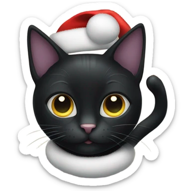 Black cat celebrating Christmas and Hanukkah sticker