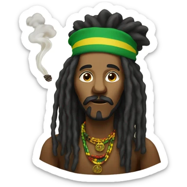 rastafari who is smoking sticker