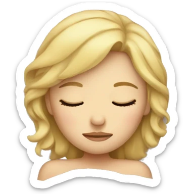 Blonde girl asleep sticker