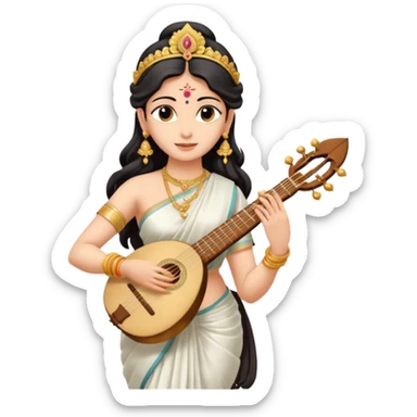 the Hindu goddess Saraswati sticker