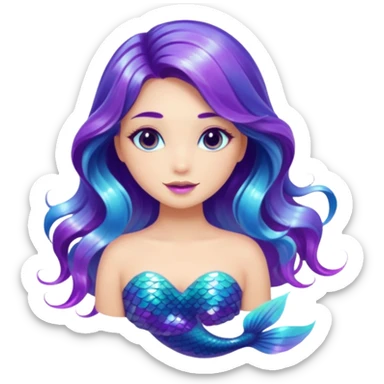 Iridescent mermaid hair sticker