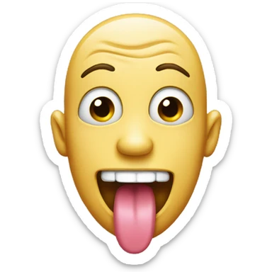 Emoji face sticking tongue out mockingly sticker