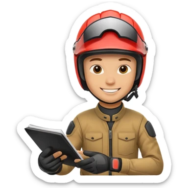 dirtbike rider signing autographs sticker