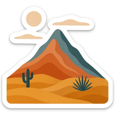A modern desert mountain, wallpaper, modern sticker