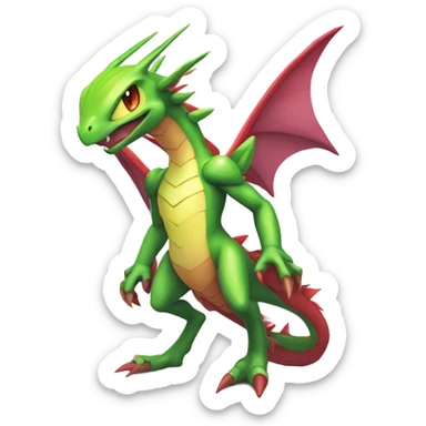 Full body sharp edgy shiny punk colorful Fairy-Flygon-Scyther-grovyle sticker