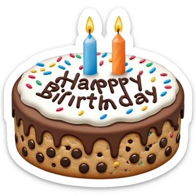 Cookie cake that says Happy Birthday  sticker